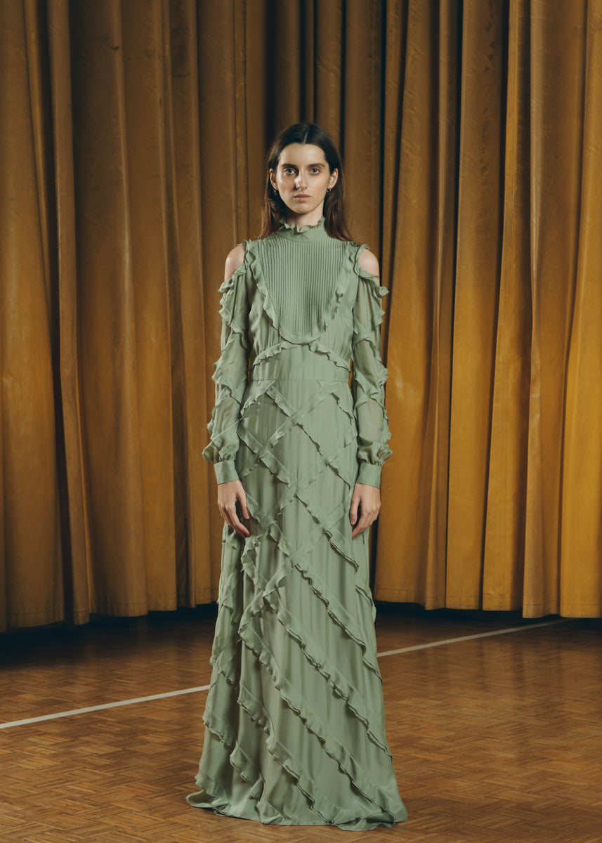 VESTIDO SEDA VOLANTES