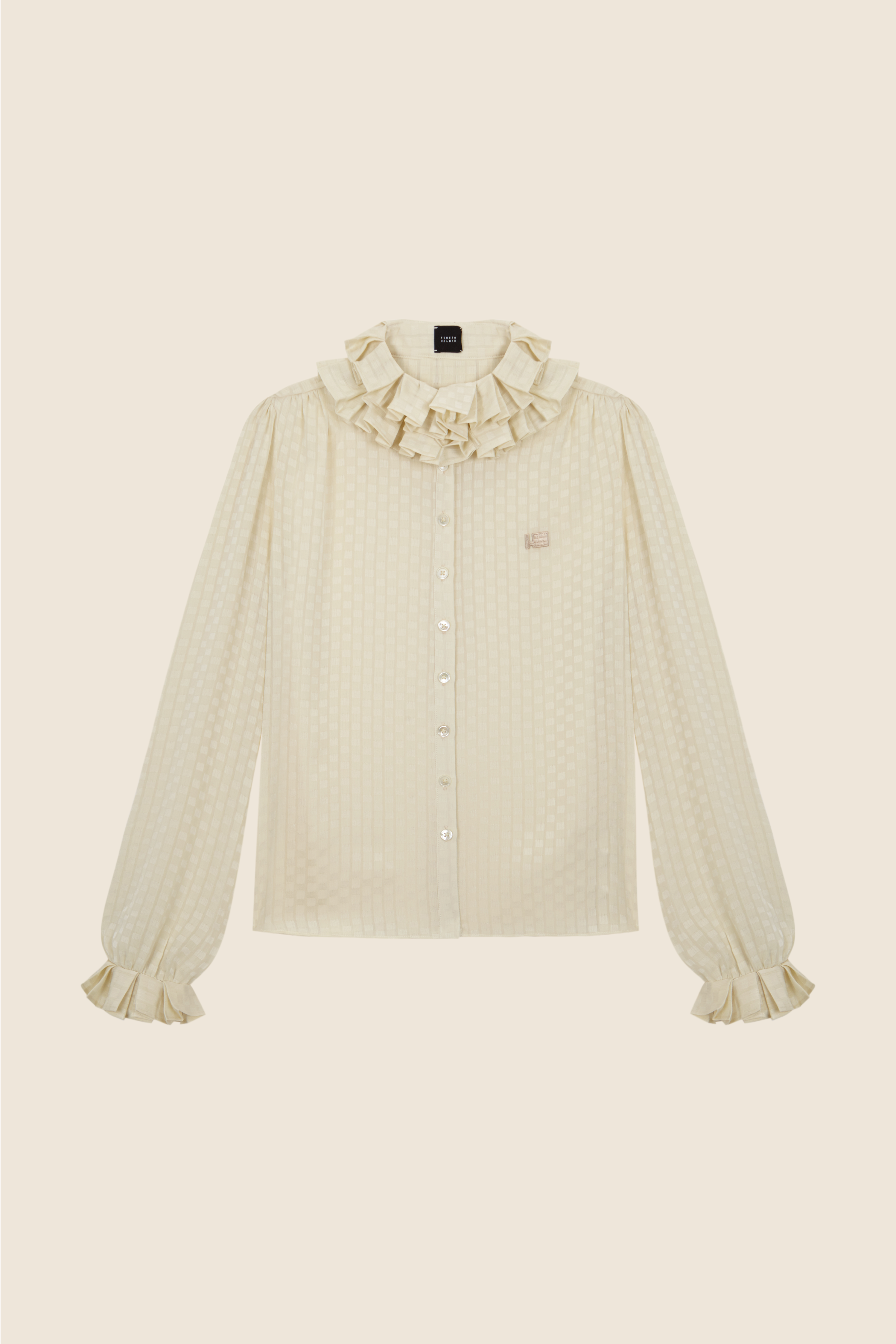 IRENE アイレネ Beaklike Collar Shirt ベージュ IRENE アイレネ 24AW Beaklike Collar Shirt ビークライクカラーシャツ