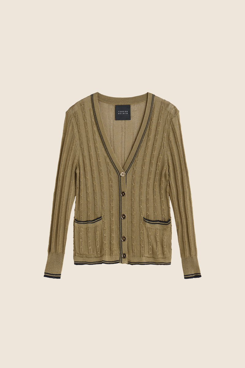 Metallic knit cardigan