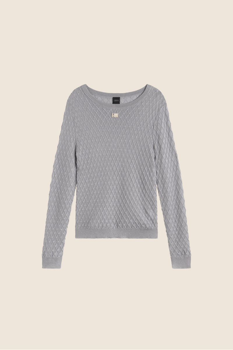 Silver metallic knit jersey