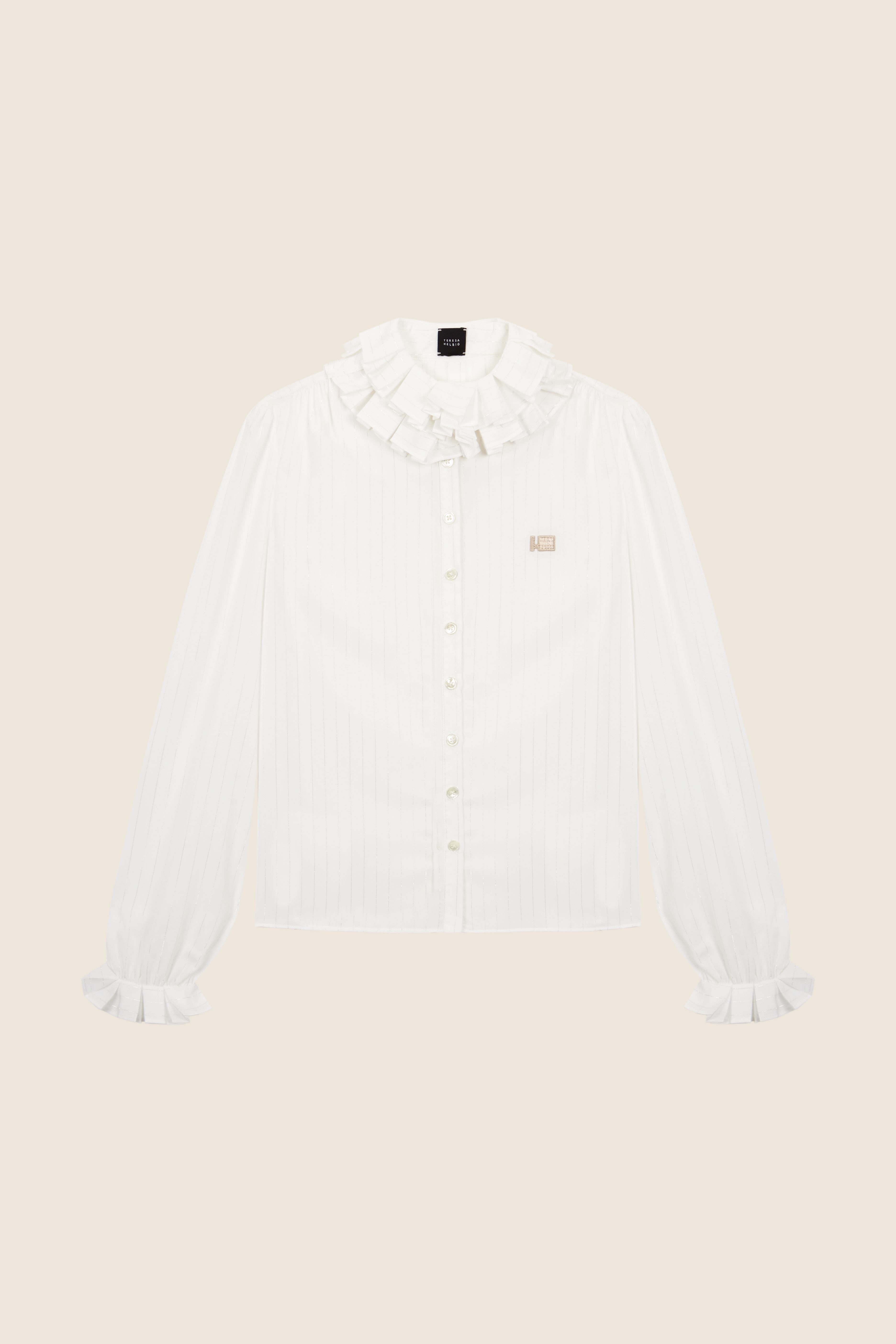 Lurex Pleated Collar Shirt – Teresa Helbig