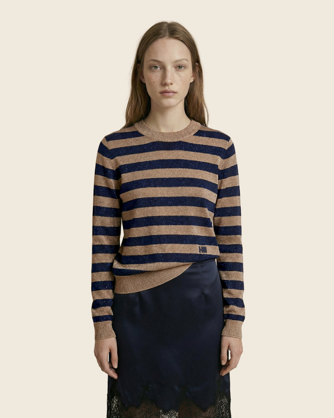 STRIPED LUREX JERSEY