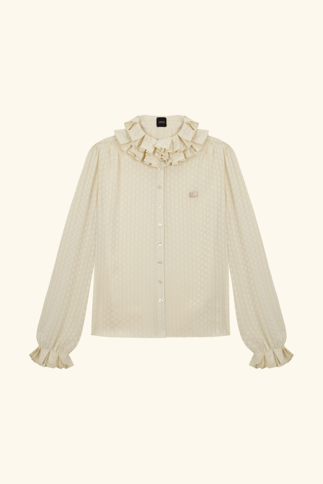 Chiffon Pleated Collar Shirt