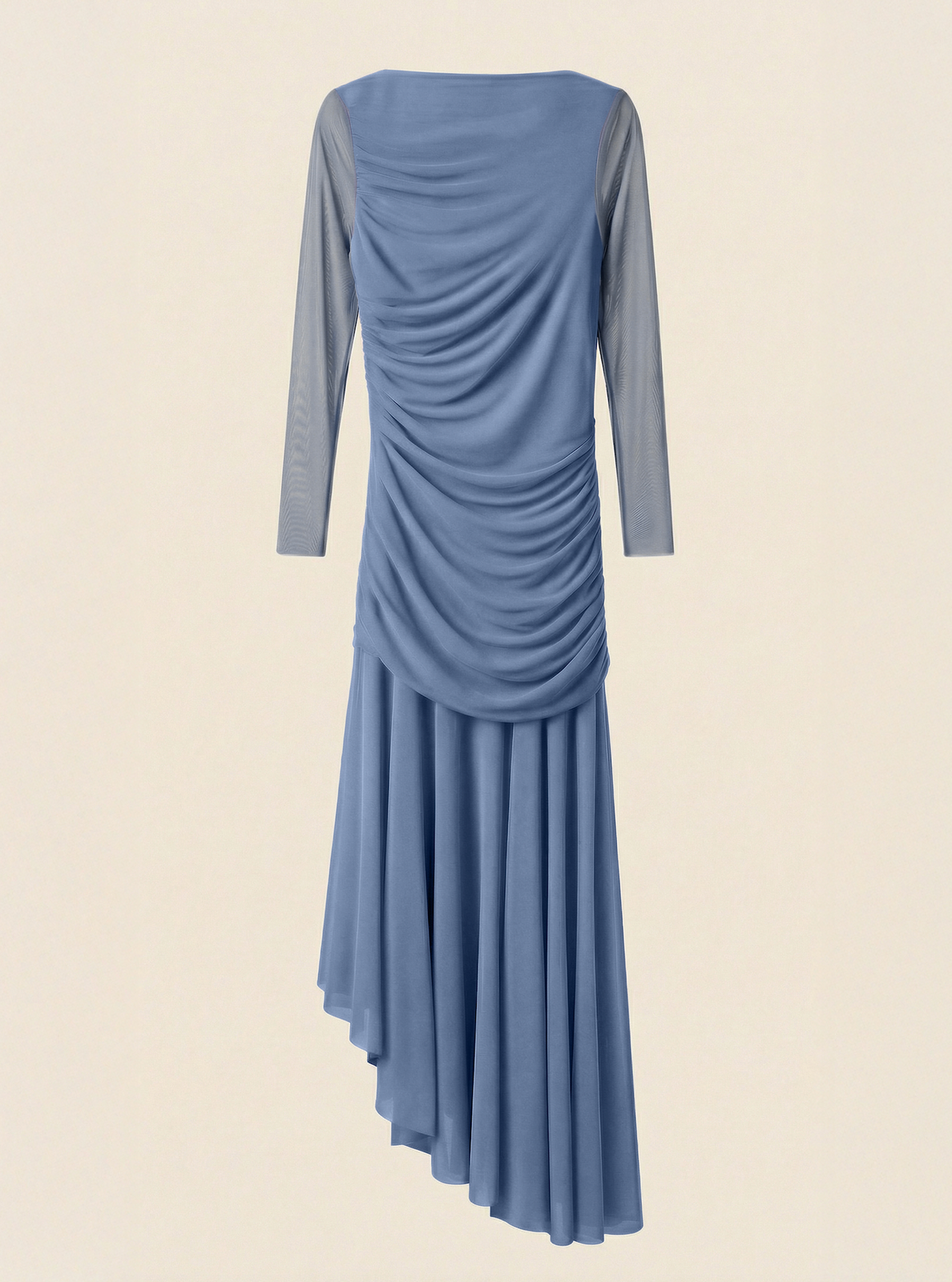 VESTIDO DE TUL ASIMÉTRICO AZUL