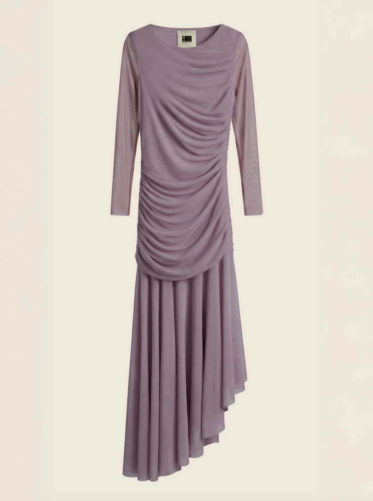 VESTIDO DE TUL ASIMÉTRICO MALVA