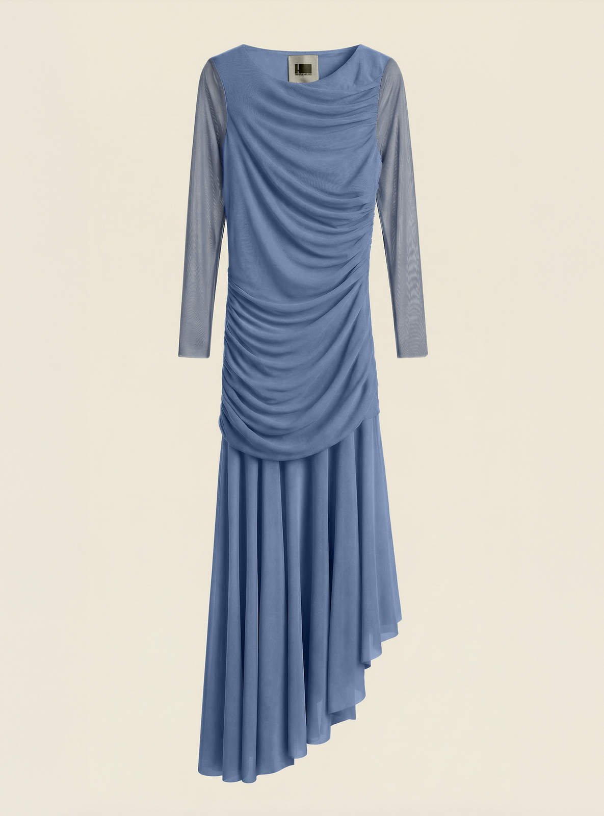 VESTIDO DE TUL ASIMÉTRICO AZUL