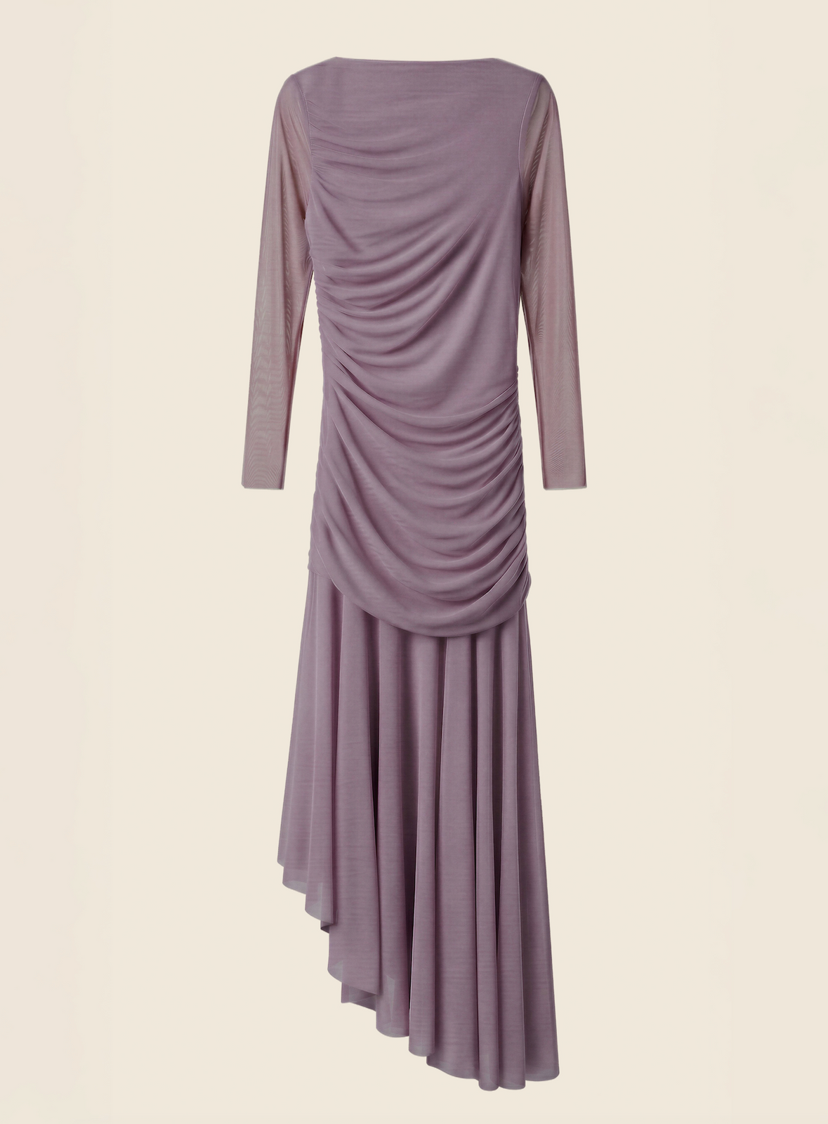 VESTIDO DE TUL ASIMÉTRICO MALVA