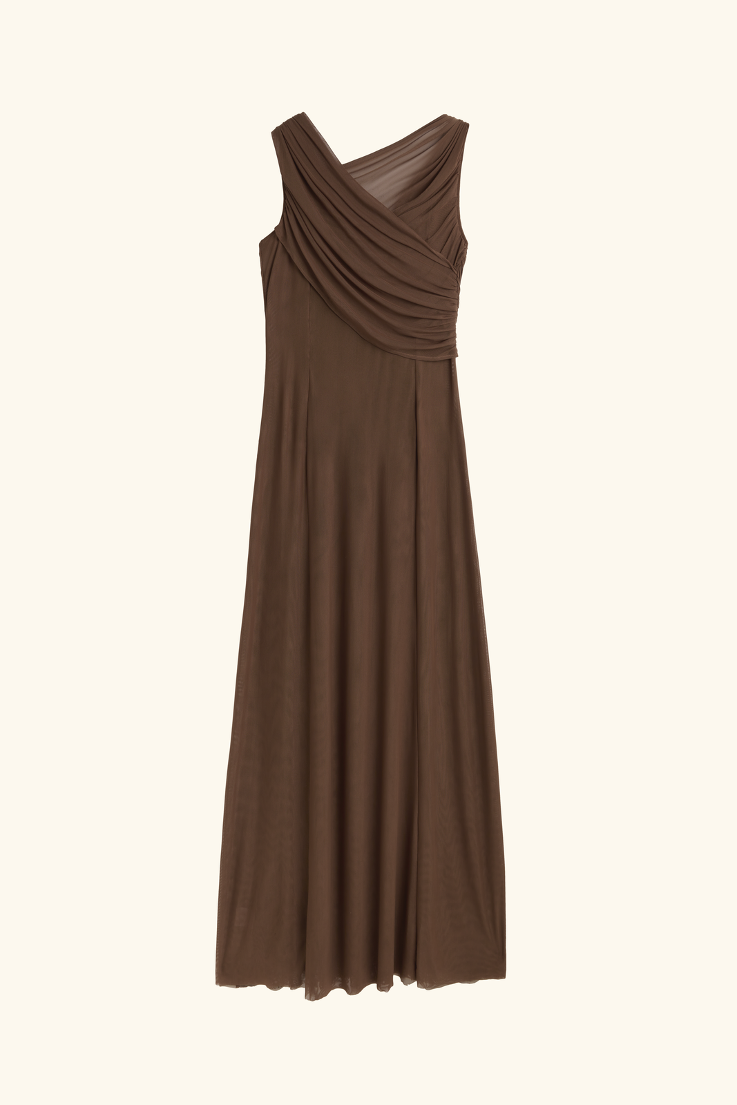 Draped terracotta hooded dress