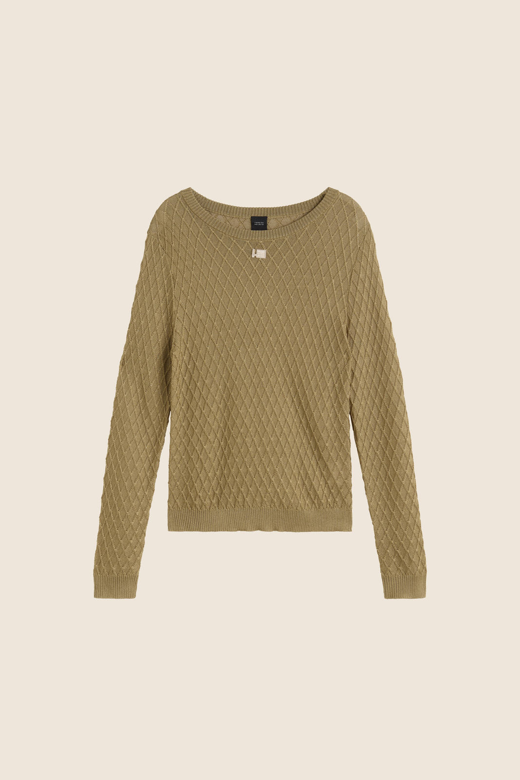 Golden metallic knit jersey