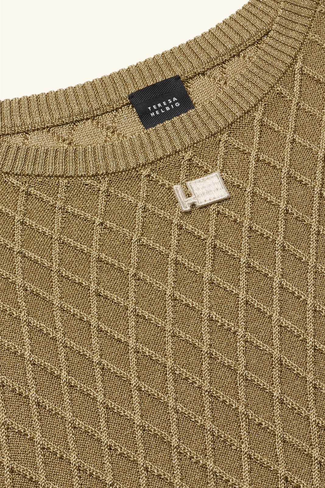 Golden metallic knit jersey