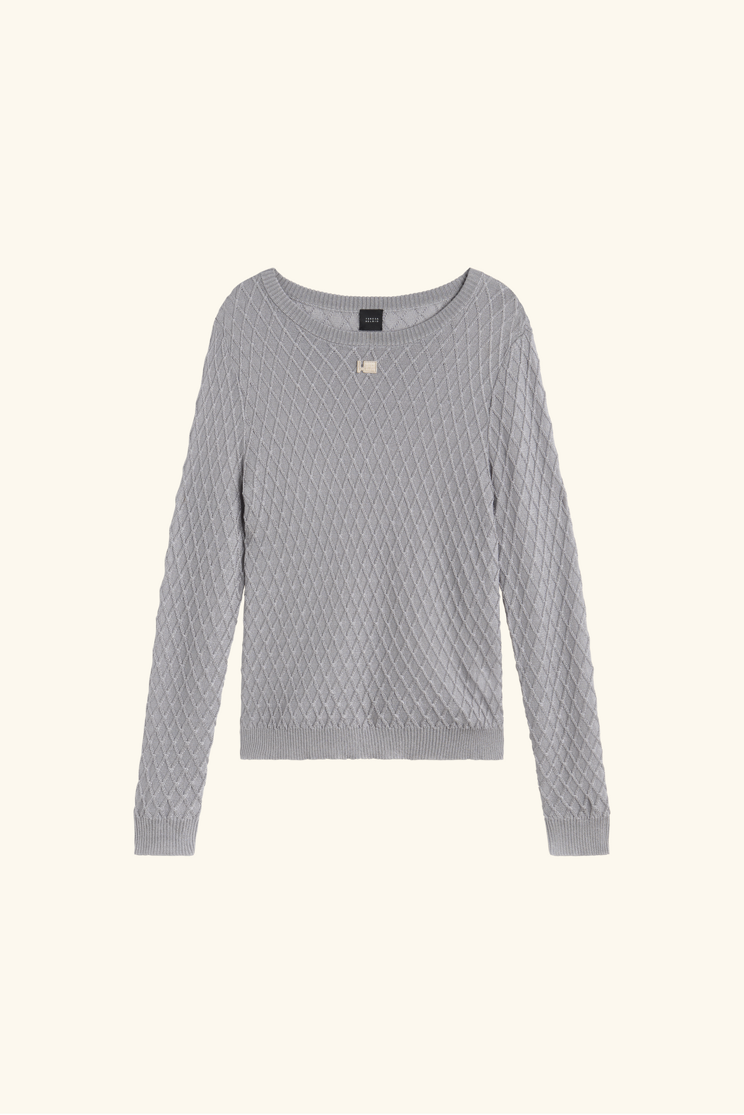 Silver metallic knit jersey