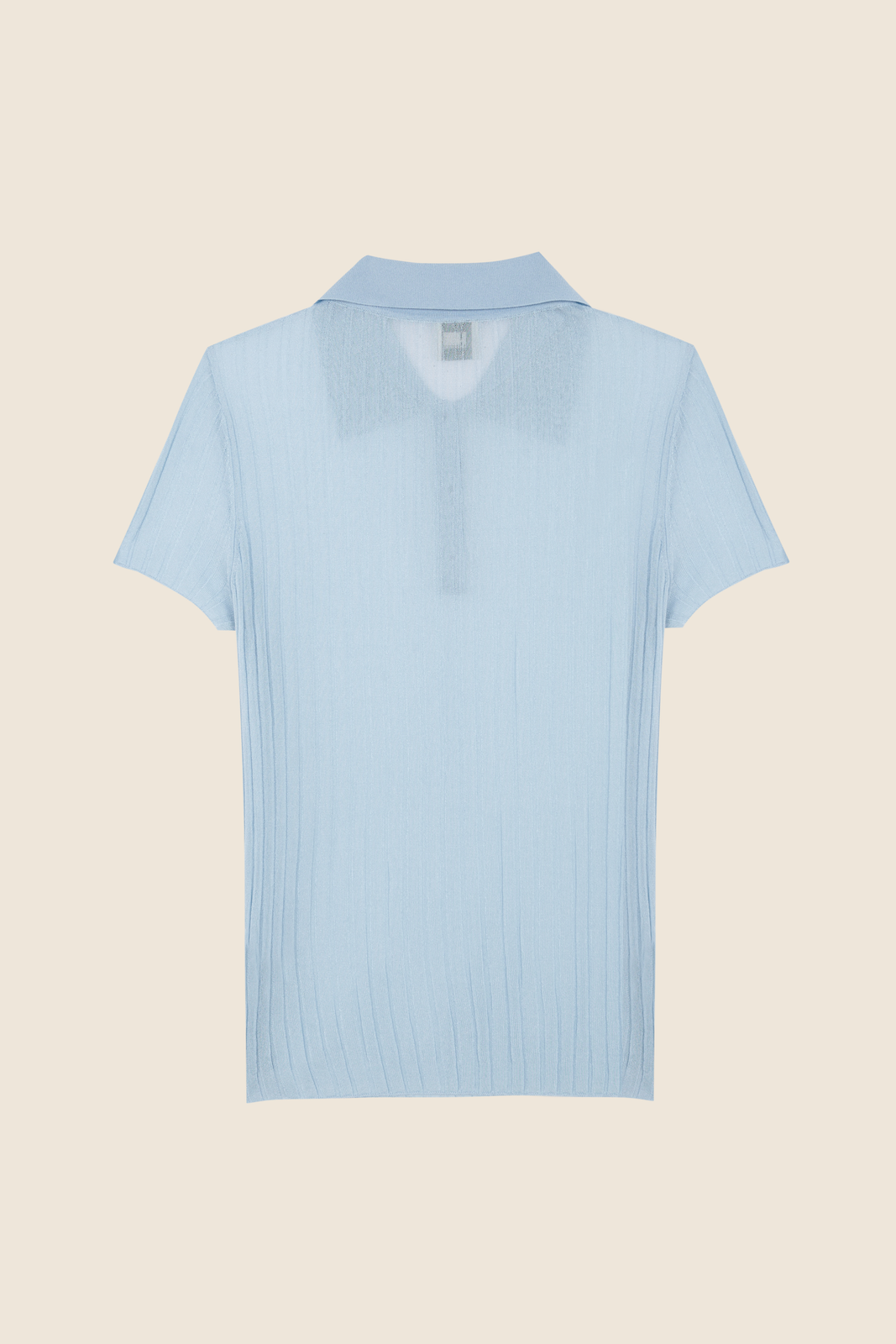 RIBBED LIGHT BLUE KNIT POLO