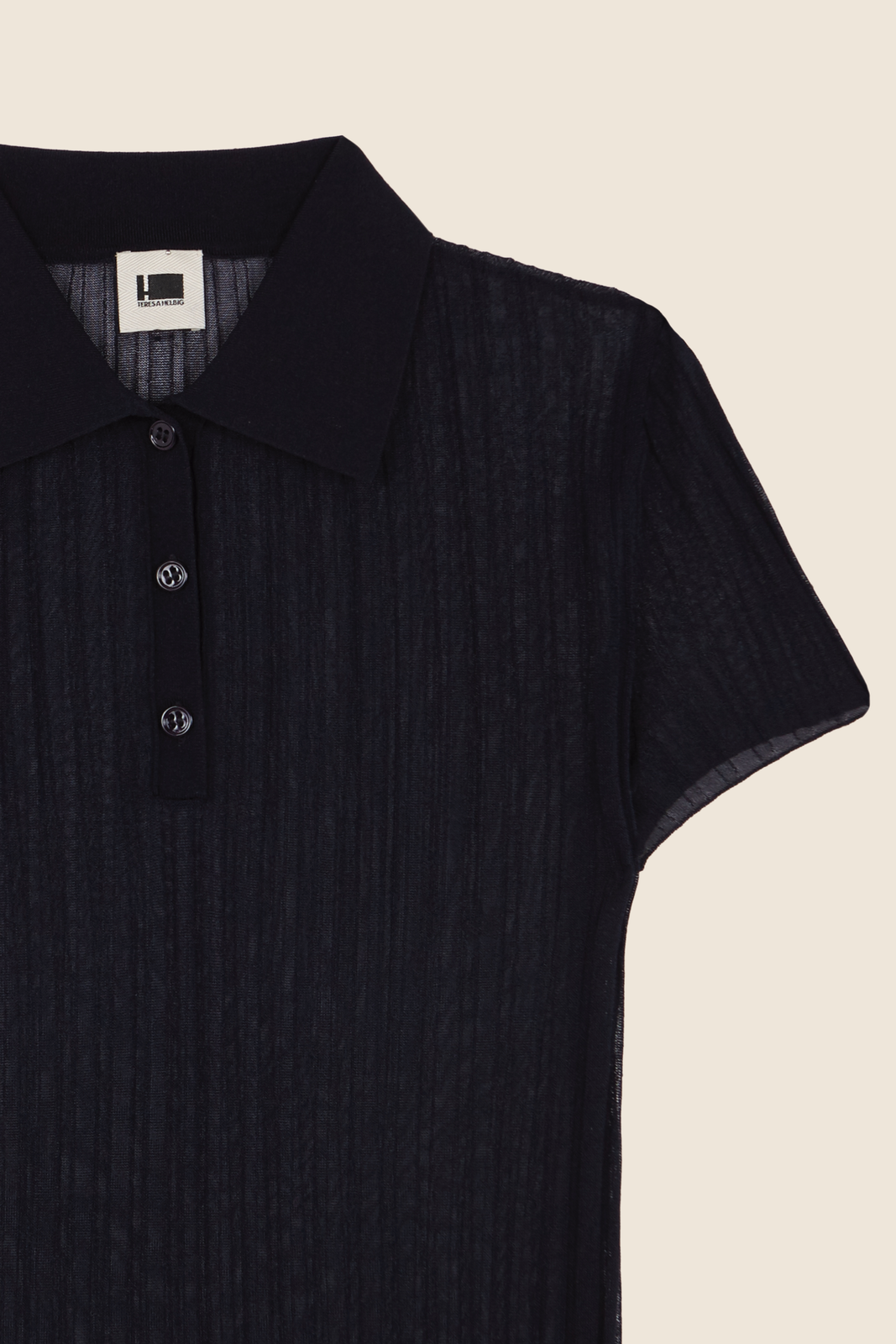 RIBBED NAVY KNIT POLO