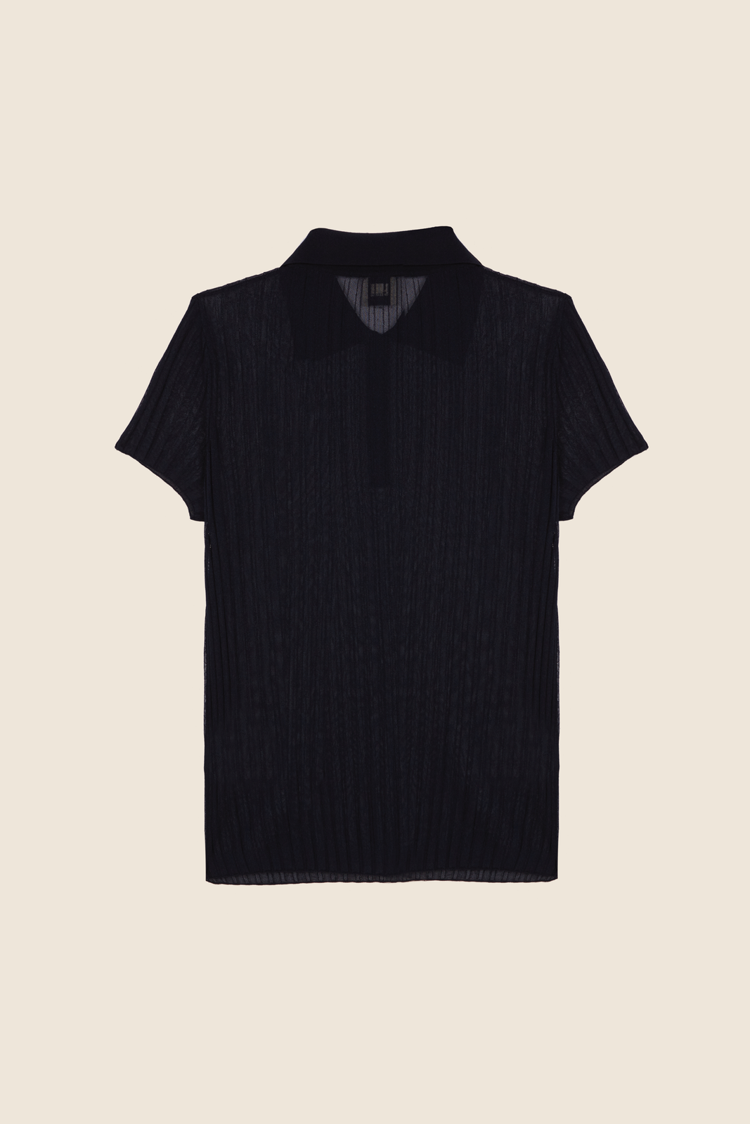 RIBBED NAVY KNIT POLO