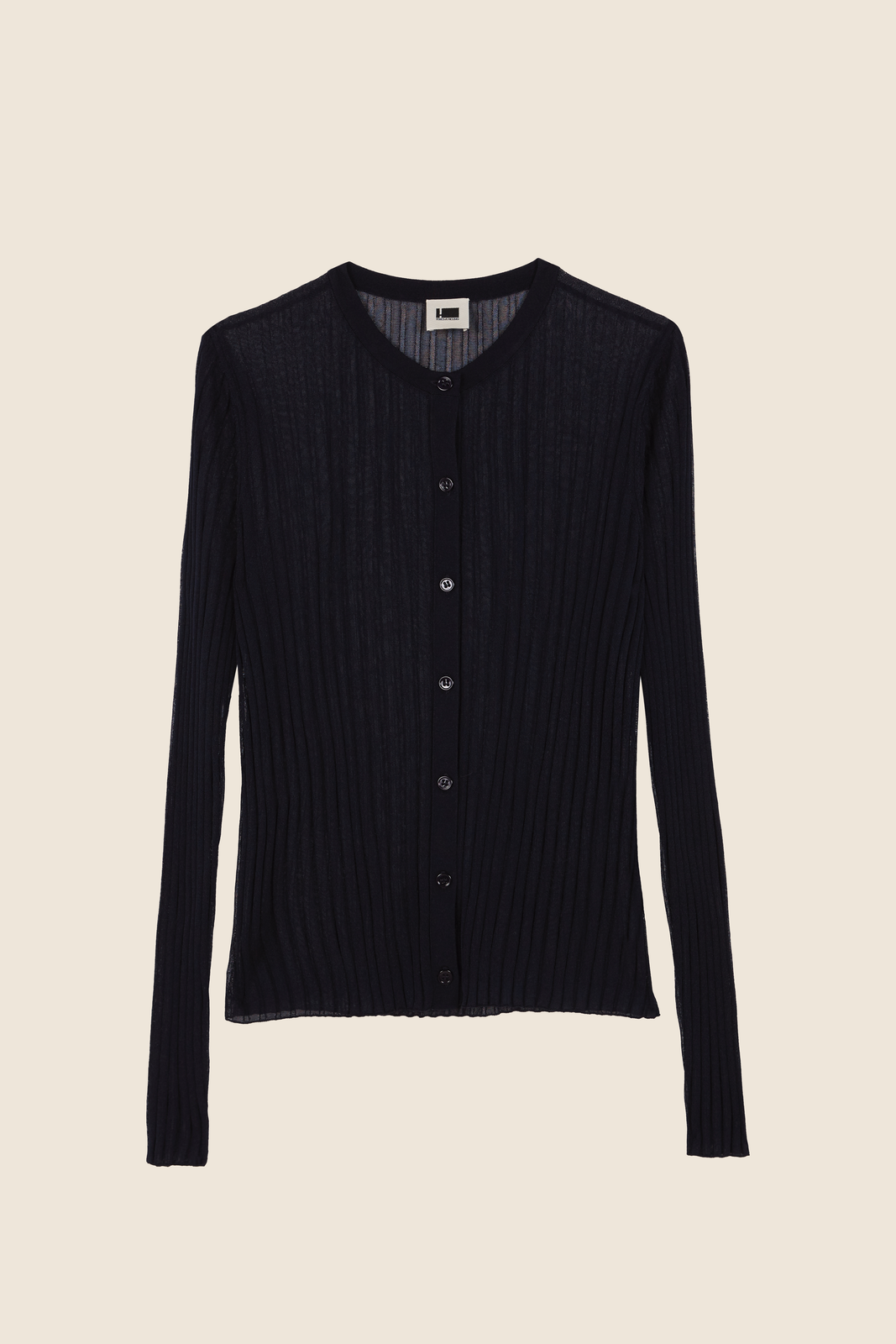 RIBBED NAVY KNIT CARDIGAN