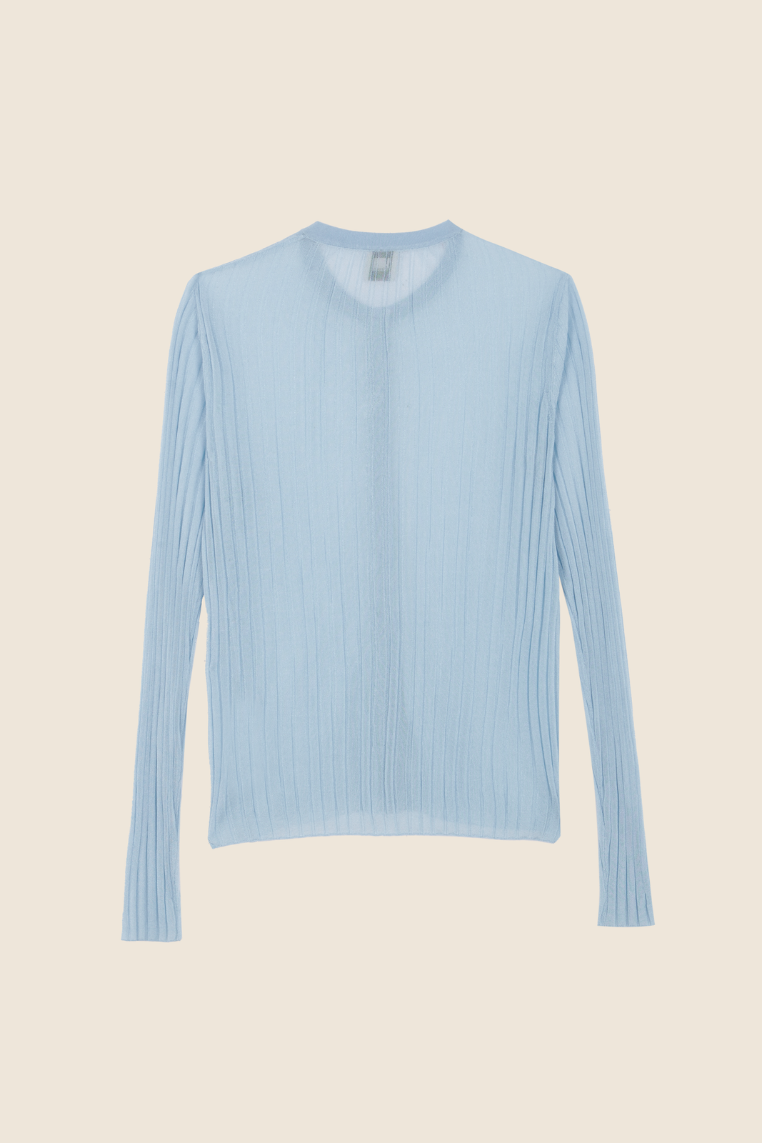 RIBBED LIGHT BLUE KNIT CARDIGAN