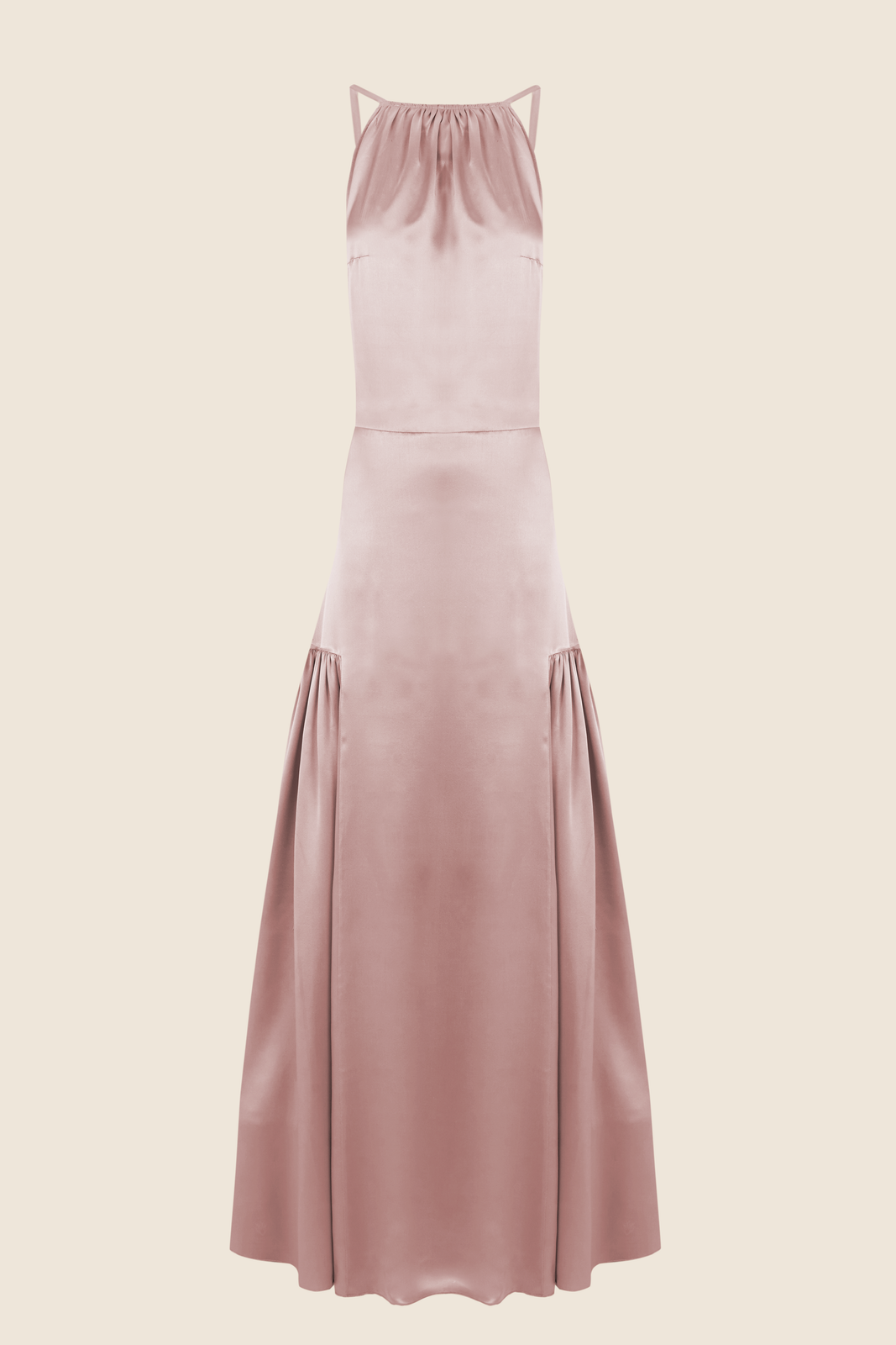 HALTER PINK SILK DRESS