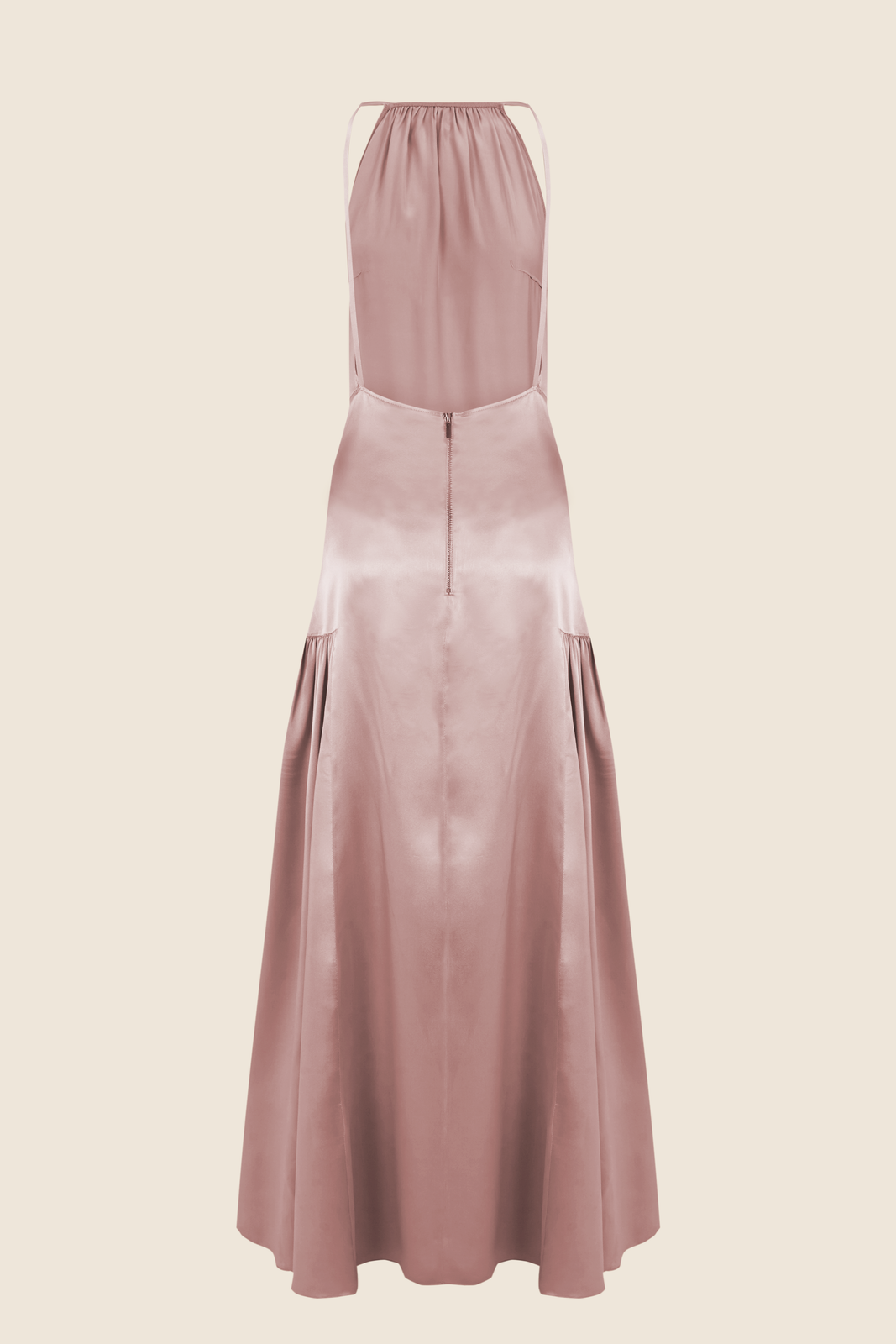 HALTER PINK SILK DRESS