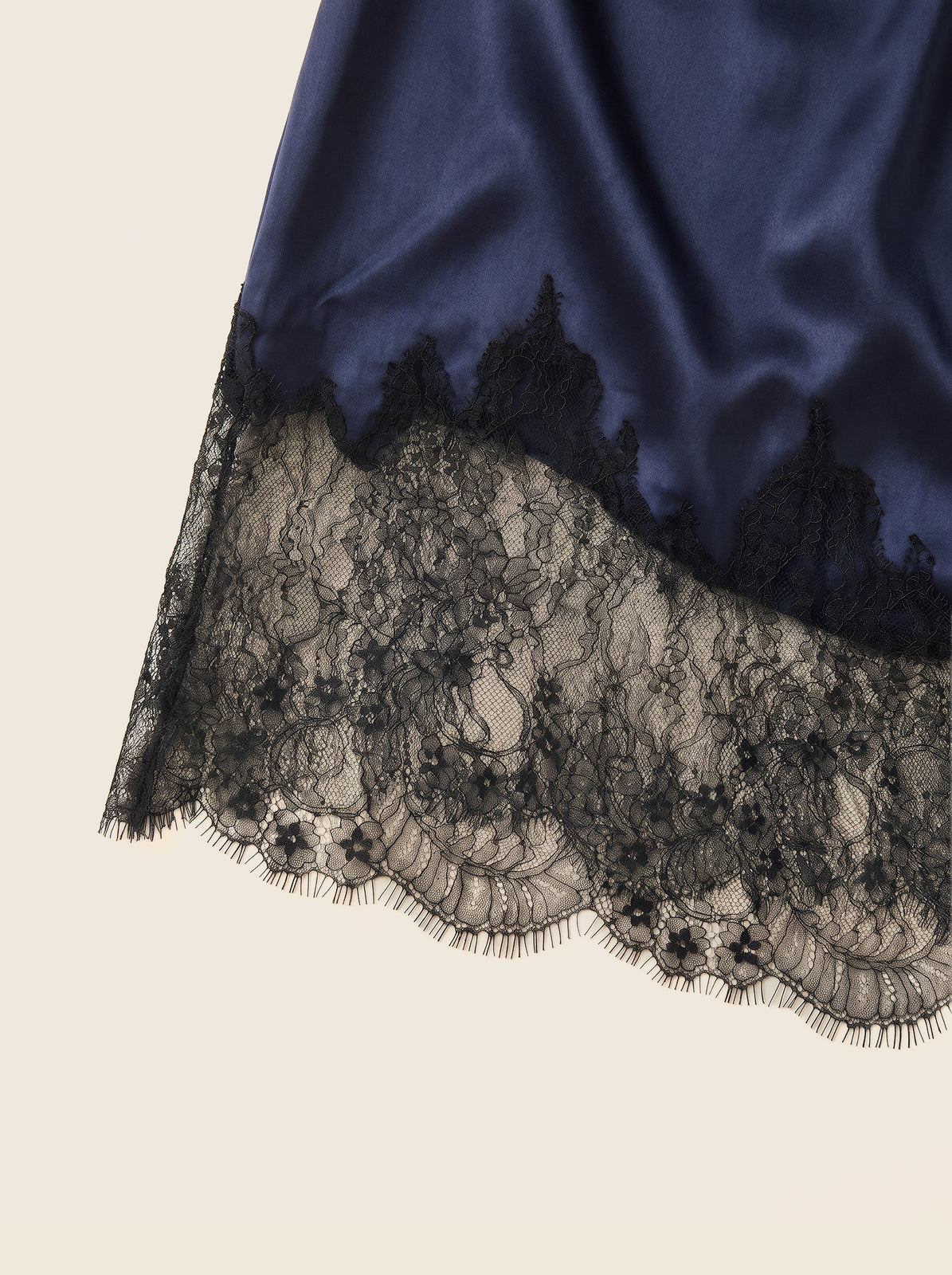 NAVY SATIN SKIRT