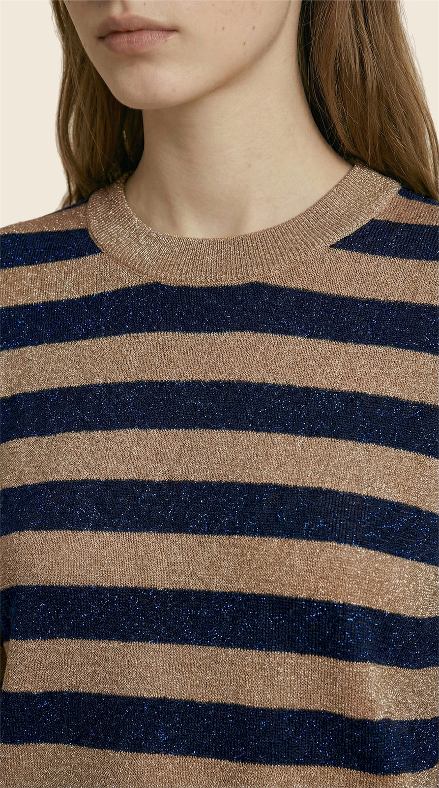 STRIPED LUREX JERSEY