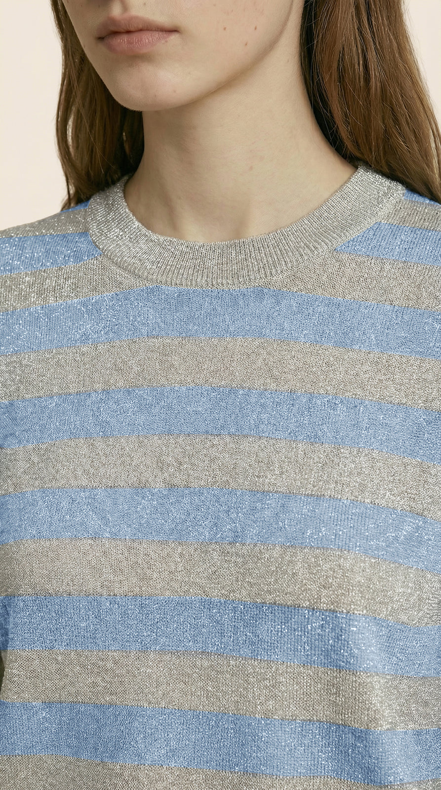 STRIPED LUREX JERSEY