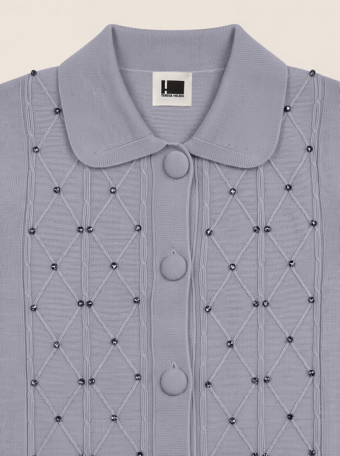 GREY CRYSTAL CARDIGAN