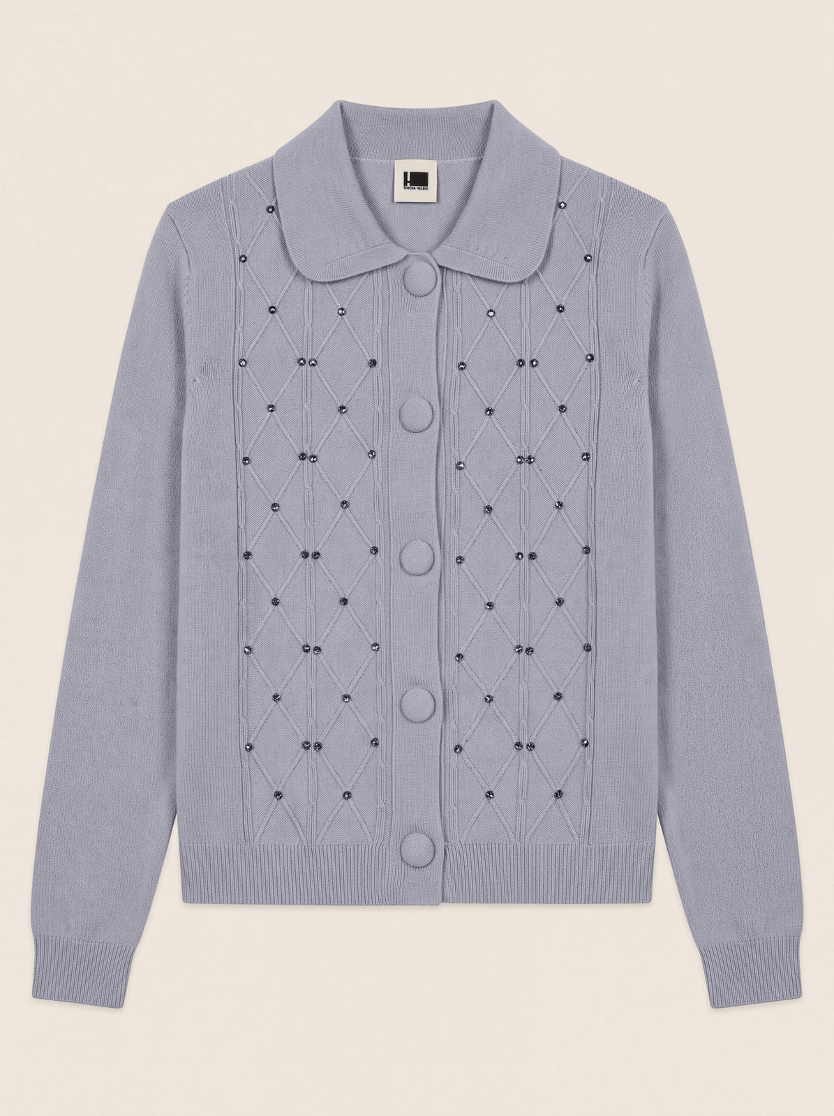 GREY CRYSTAL CARDIGAN