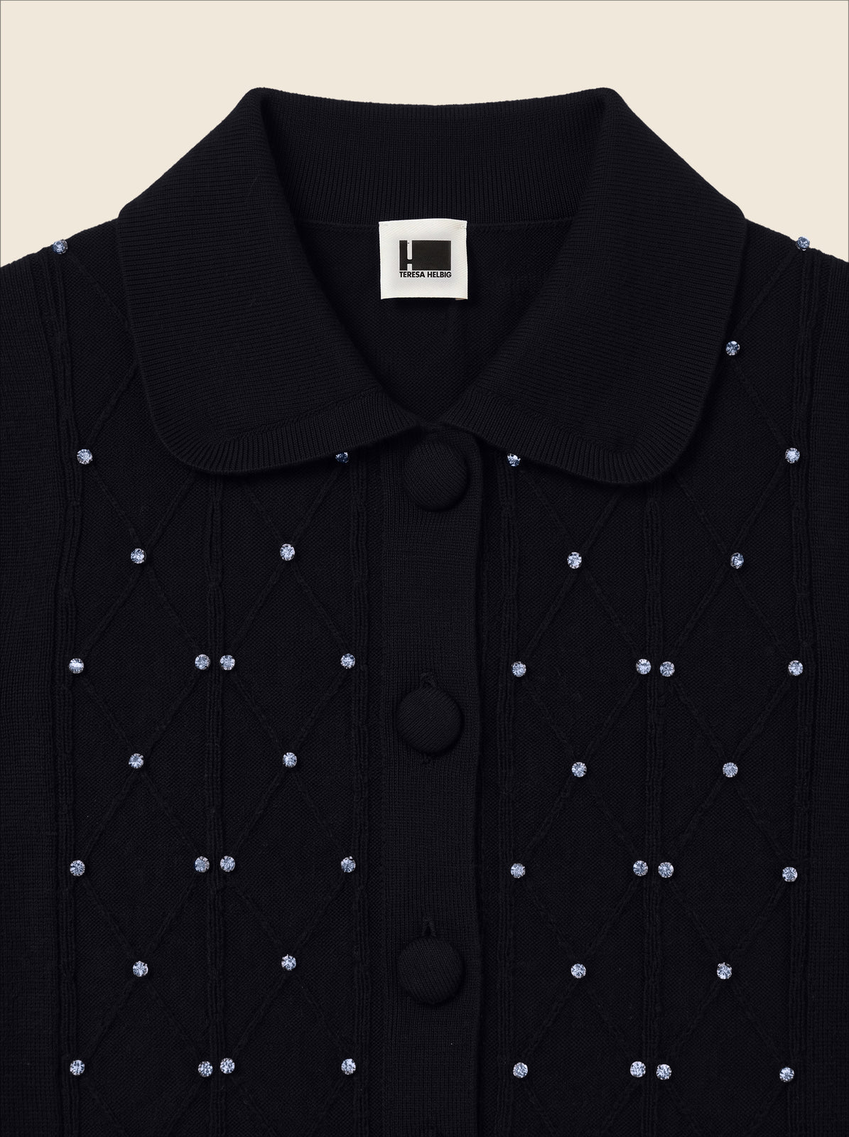 NAVY CRYSTAL CARDIGAN