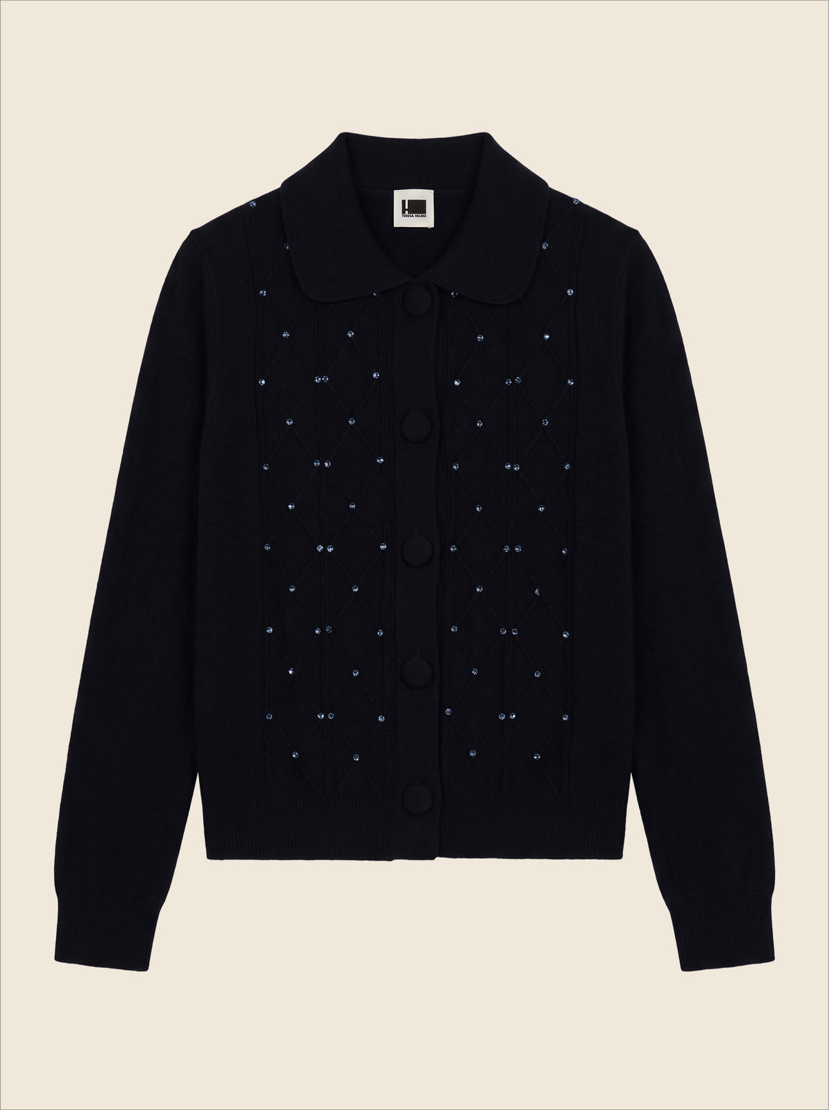 NAVY CRYSTAL CARDIGAN
