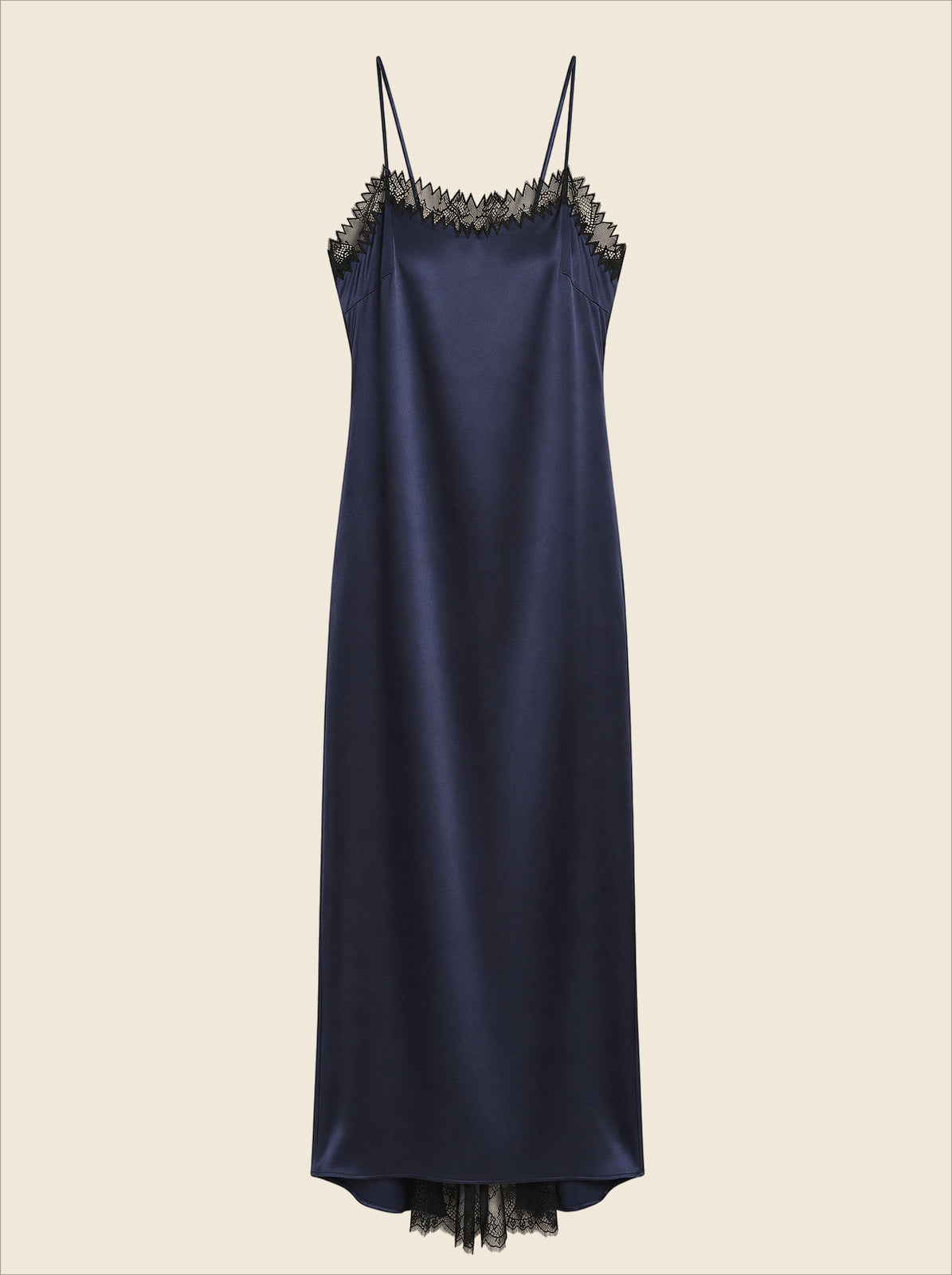 NAVY SATIN DRESS