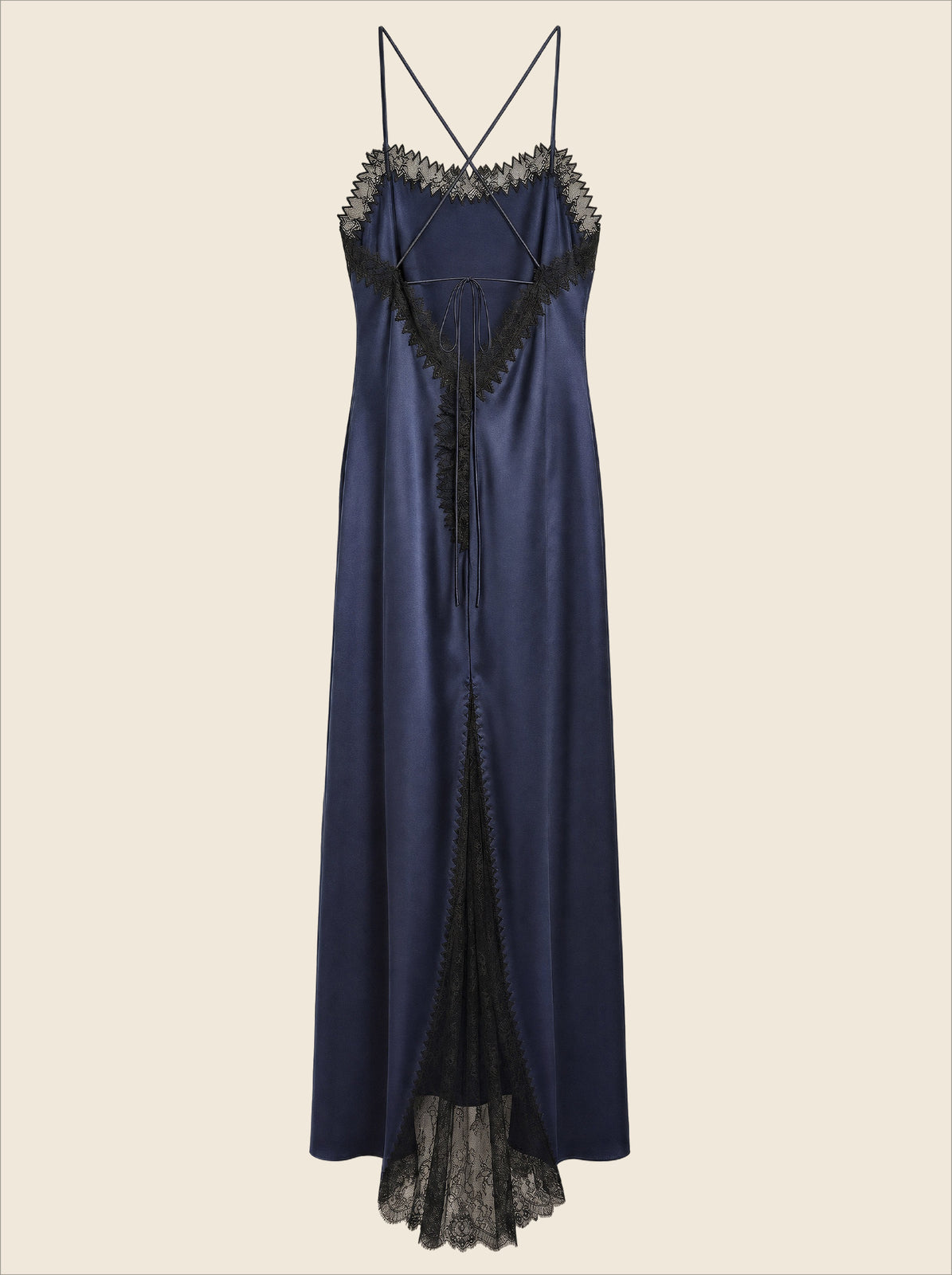 NAVY SATIN DRESS